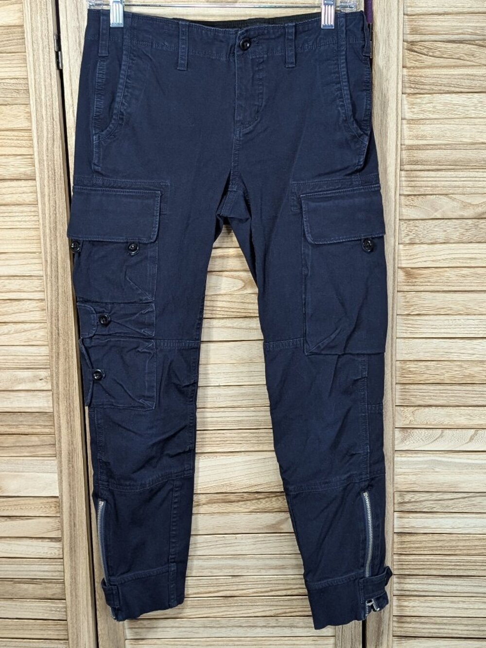 Ralph Lauren Sport Tactical Cargo Pants Zip Ankle Dark Navy VINTAGE Size 4